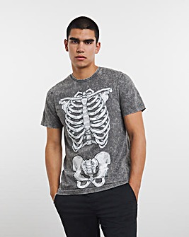 Skeleton Print Graphic T-shirt