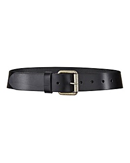 Leather Jeans Belt with Bronze Buckle