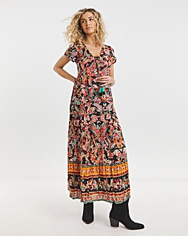 Joe Browns Saffron Border Print Cotton Maxi Dress