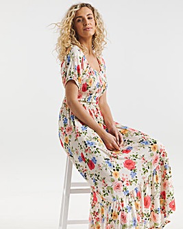 Joe Browns Shirred Floral Jersey Dress