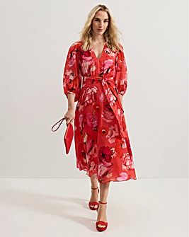 Phasse Eight Fedrica Floral Long Sleeve Midi Dress