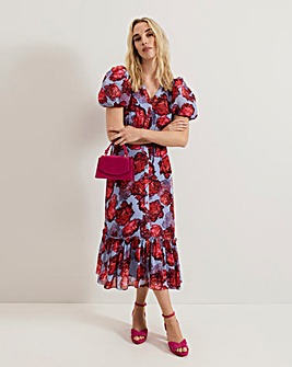 Phase Eight Francesca Floral V Neck Midi Dress