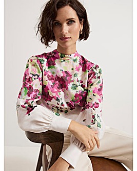 Phase Eight Winnie Border Floral Blouse