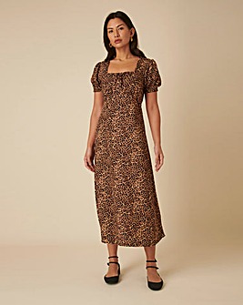 Nobody's Child Prairie Midi Leopard Dress