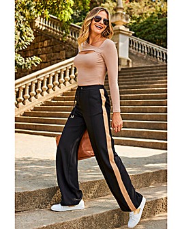 SOSANDAR SIDE STRIPE WIDE LEG TROUSER