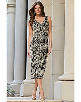 Sosandar Black & White Lace Pencil Dress