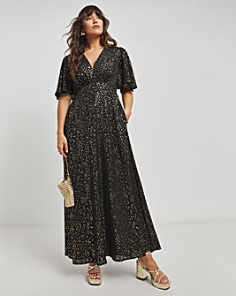 Twisted Wunder Grace Maxi Foil Printed Dress