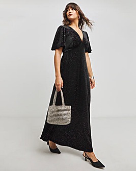 Twisted Wunder Sophia Maxi Glitter Velvet Dress