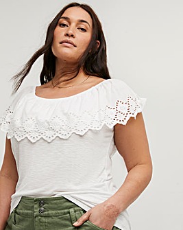 Joe Browns Broderie Frill Jersey Tee