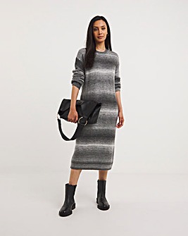 Grey Stripe Ombre Jumper Dress