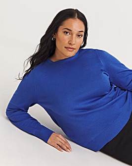 Crew Neck Jumper With Puff Sleeve