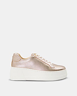 Dune Episode Leather Lace-Up Flatform Trainers Standard Fit