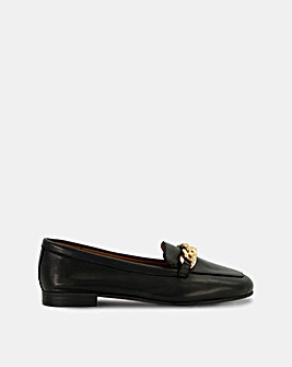 Dune Goldsmith Leather Chain Loafer Wide Fit