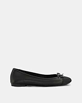 Dune Hallo Leather Charm-Detail Ballet Shoes Wide E Fit