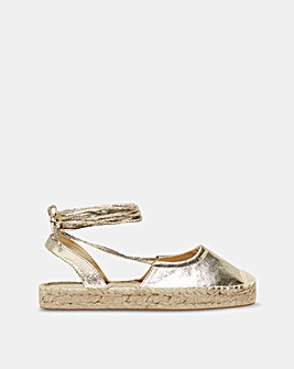 Only Emma Metallic Espadrille Standard Fit With Lace Up Ankle Tie