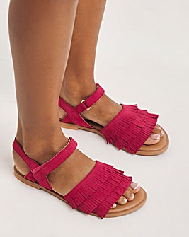 Joe Browns Tassel Fringe Sandals Extra Wide Fit