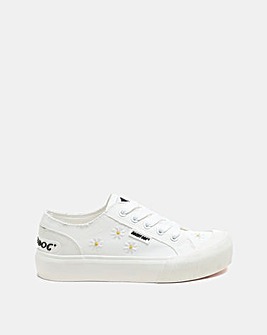 Rocket Dog Jazzin Embroidery Lace Up Canvas Trainers