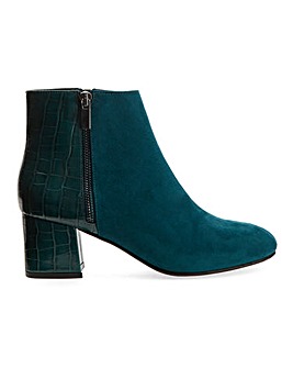 Mock Croc Detail Ankle Boots Extra Wide EEE Fit