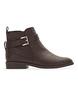 Buckle Detail Boots With Inside Zip Wide E Fit