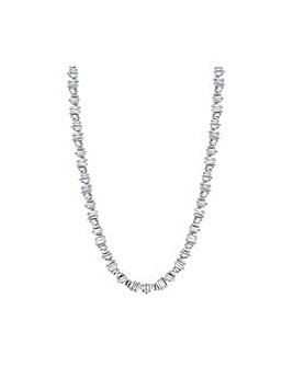 Jon Richard Rhodium Plated Crystal Allway Baguette Necklace