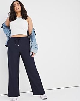Extra Short Easy Care Linen Mix Trousers