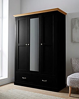 Julipa Ashford 3 Door 2 Drawer Wardrobe with Mirror