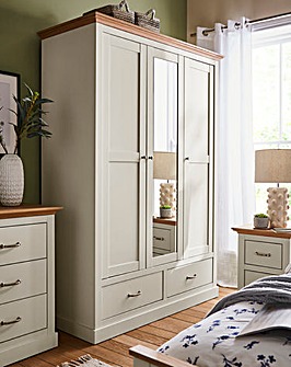 Julipa Ashford 3 Door 2 Drawer Wardrobe with Mirror