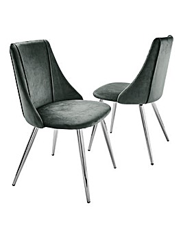 Anais Velvet Pair of Dining Chairs