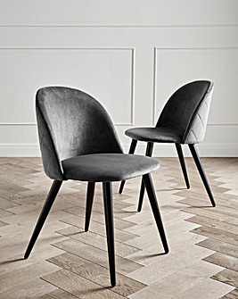 Klara Velvet Pair of Dining Chairs