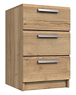 Lugo Ready Assembled 3 Drawer Bedside Table