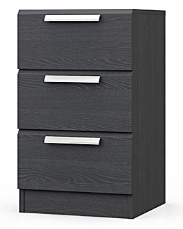 Lugo Ready Assembled 3 Drawer Bedside Table