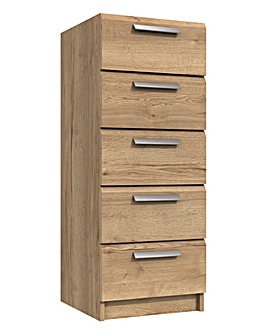 Lugo Ready Assembled 5 Drawer Tallboy Chest