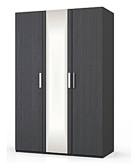 Lugo Ready Assembled 3 Door Wardrobe with Mirror