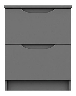 Sorrento High Gloss Assembled 2 Drawer Bedside Table