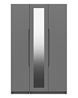 Sorrento High Gloss 3 Door Wardrobe with Mirror