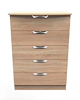 Lugo Assembled 5 Drawer Wide Chest