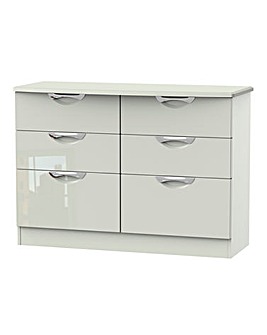 Milano Assembled High Gloss 6 Drawer Wide Chest