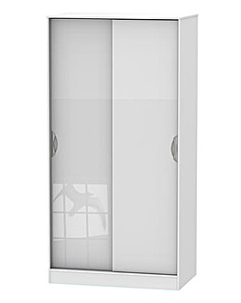 Milano Assembled High Gloss Sliding Wardrobe