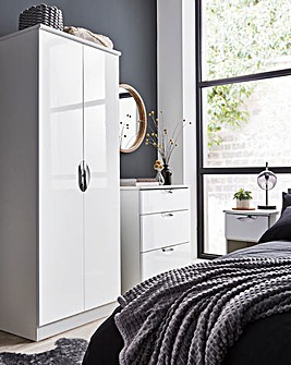 Milano Assembled 3 Piece Bedroom Set (Bedside, 3 Drawer Chest, 2 Door Wardrobe)