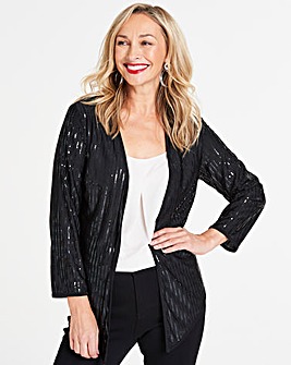 Sequin Metallic Edge to Edge Jacket