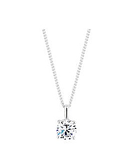 Simply Silver Sterling Silver 925 Cubic Zirconia Pendant Necklace