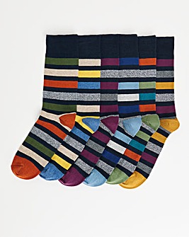 6 Pack Stripe Socks