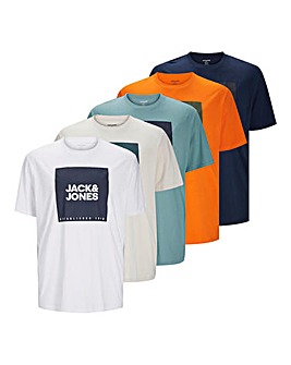 Jack & Jones Neto Flock 5 Pack T-Shirt