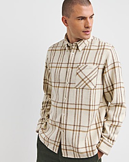 Long Sleeve Button Down Checked Flannel Shirt