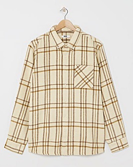 Long Sleeve Button Down Checked Flannel Shirt
