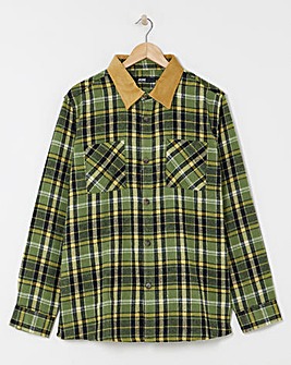 Cord Collar Check Overshirt