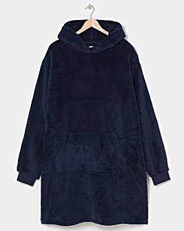 Navy Oversized Fleece Hoodie