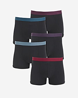 5 Pack Contrast Waistband Hipsters