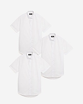 3 Pack Short Sleeved Formal Shirt Long