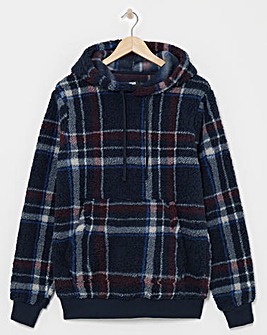 Borg Check Fleece Lounge Hoodie